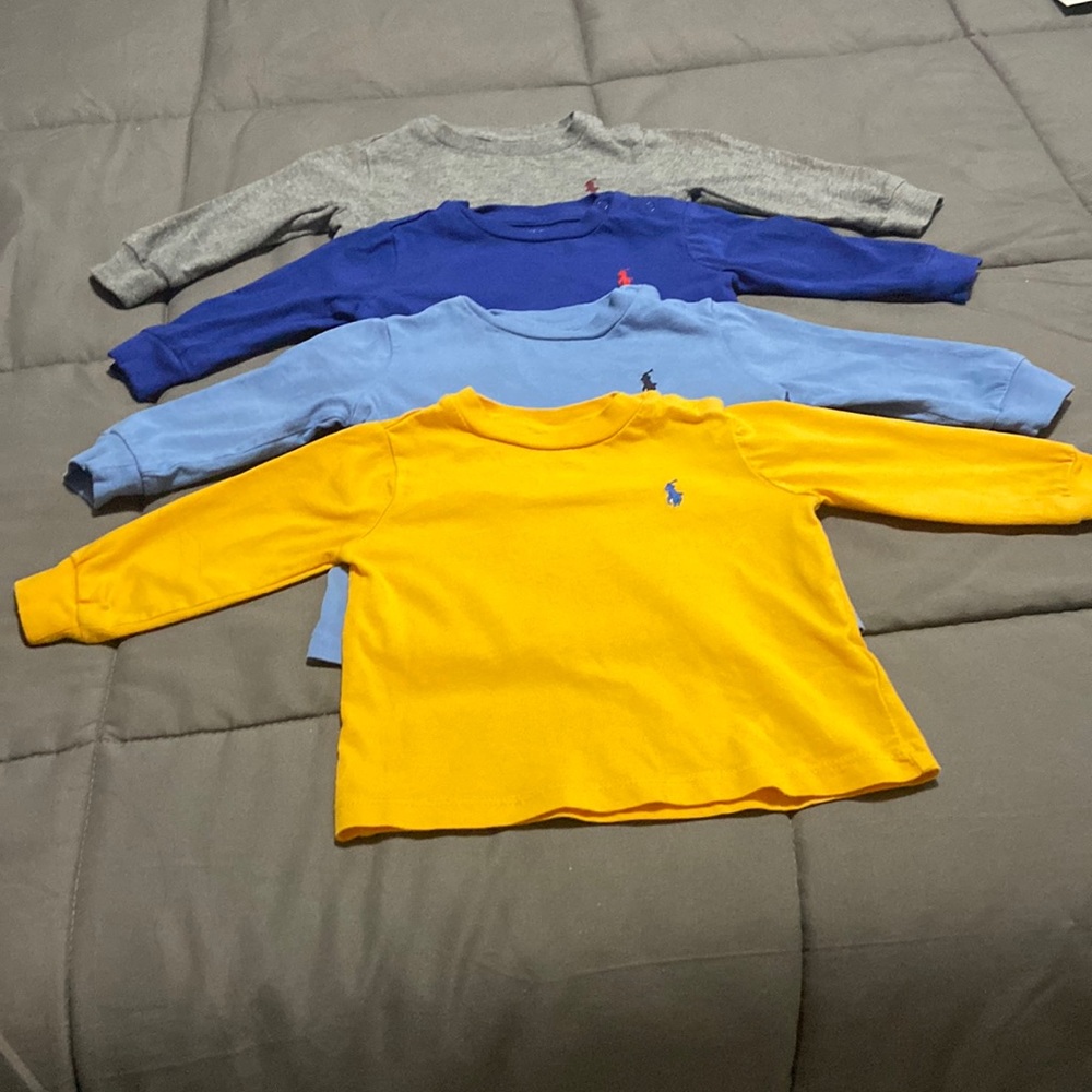 4 Ralph Lauren 6 Month Baby long sleeve t-shirts.